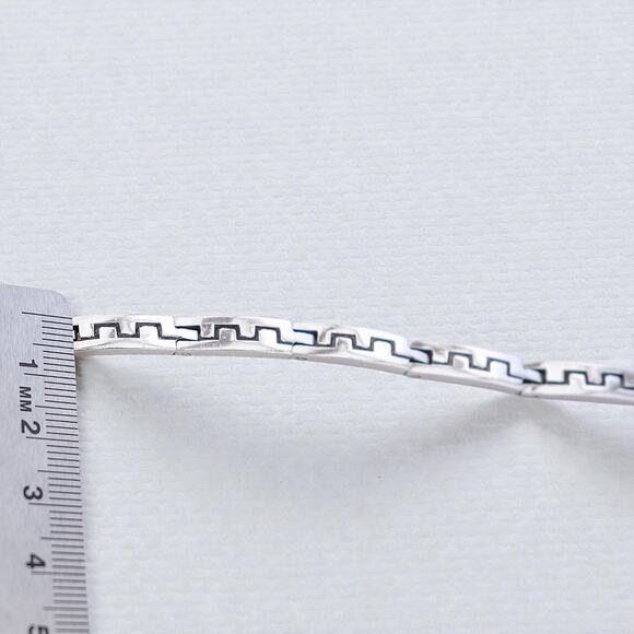 Vintage Taxco Mexico TF-59 Sterling Silver Greek Key Bracelet Chunky 8.5" - Picture 5 of 9